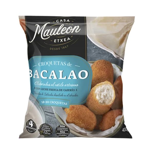 CASA MAULEON Croquetas de bacalao, elaboradas al estilo artesano 400 g. - 0.4 kg - Imagen del producto en Findit