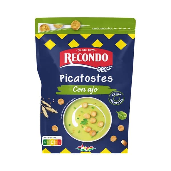 RECONDO Picatostes con ajo, extra crujientes 80 g. - 0.08 kg - Imagen del producto en Findit