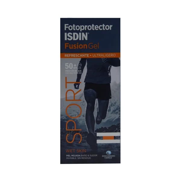 ISDIN Protector solar con textura gel, resistente al sudor y al agua con factor de protección 50+ (muy alta) ISDIN Fusión gel sport. - 0.1 l - Imagen del producto en Findit