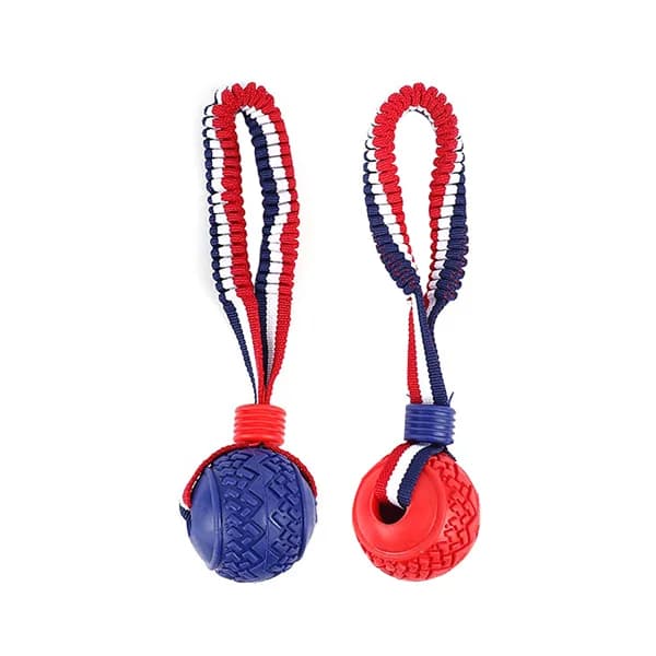 MARKET SUPREM Juguete para mascota con cuerda y pelota 7 cm. - 1 ud - Imagen del producto en Findit