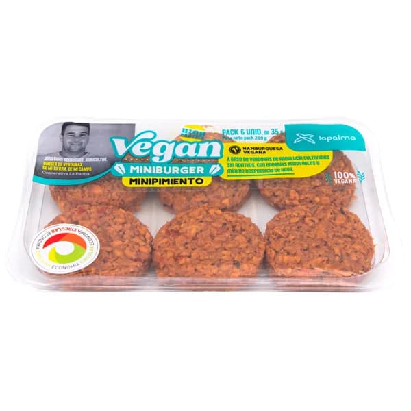 LA PALMA Mini hamburguesas vegetales de minipimiento LA PALMA 6x35 g. - 0.21 kg - Imagen del producto en Findit