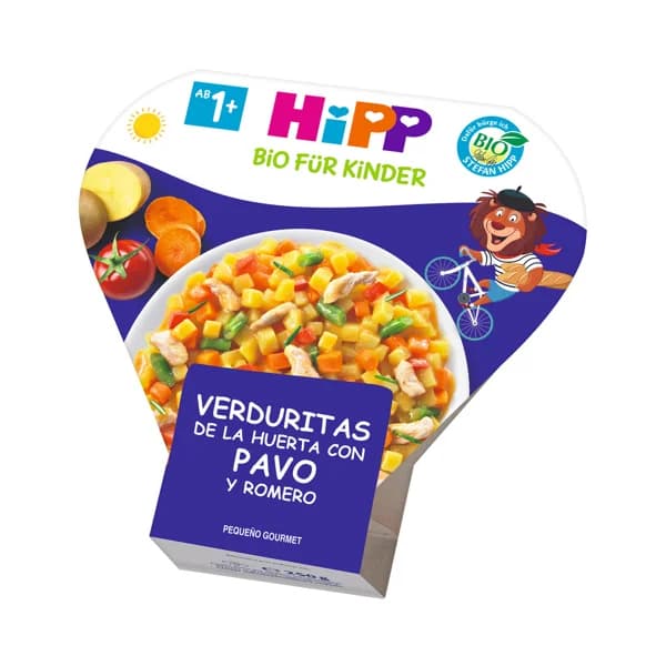 HIPP Bio Verduritas de la huerta con pavo y romero, a partir de 1 año 250 g. - 0.25 kg - Imagen del producto en Findit