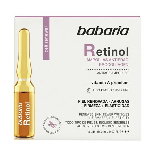 BABARIA Retinol Ampollas con acción antiedad 5 x 2 ml. - 1 ud - Imagen del producto en Findit
