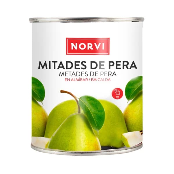NORVI Peras en mitades en almibar 460 g. - 0.46 kg - Imagen del producto en Findit