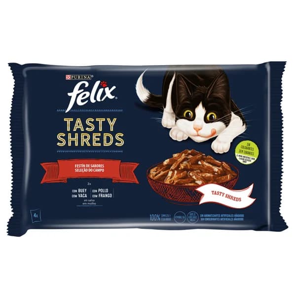 PURINA Felix Alimentación para gatos húmeda en bolsitas 4X80 g. - 0.32 kg - Imagen del producto en Findit