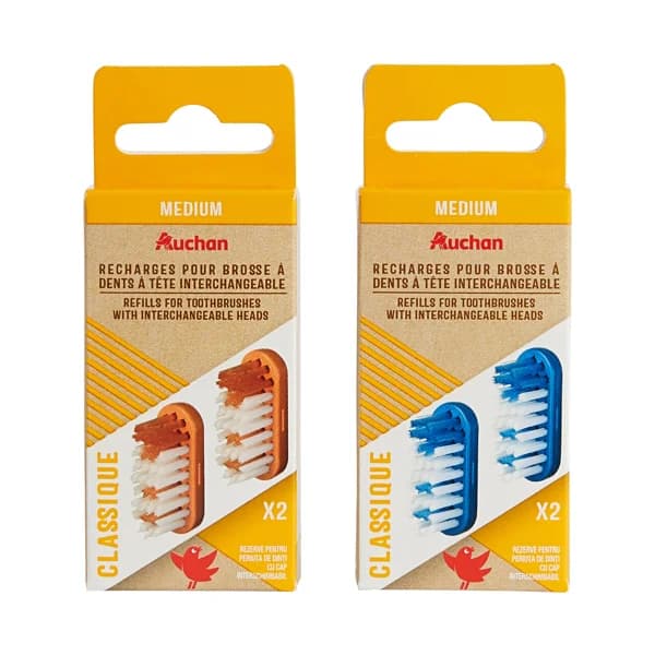 PRODUCTO ALCAMPO Classique Recambios para cepillo de dientes con cabezal con filamentos de dureza media 2 uds. - 1 ud - Imagen del producto en Findit