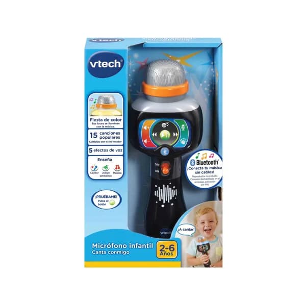 Micrófono infantil Canta conmigo. Juguetes para niños de +2 años. Aprende canciones populares VTech. - 1 ud - Imagen del producto en Findit