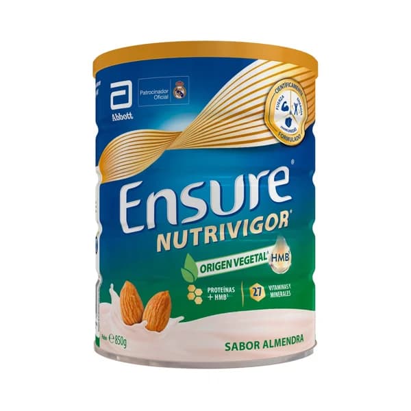 ENSURE Nutrivigor Complemento alimenticio para adultos sabor almendra, con proteínas de origen 100% vegetal 800 g. - 0.85 kg - Imagen del producto en Findit