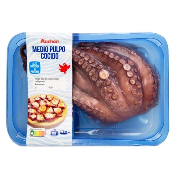 AUCHAN Medio pulpo cocido 450 g. Producto Alcampo - 0.45 kg - Imagen del producto en Findit