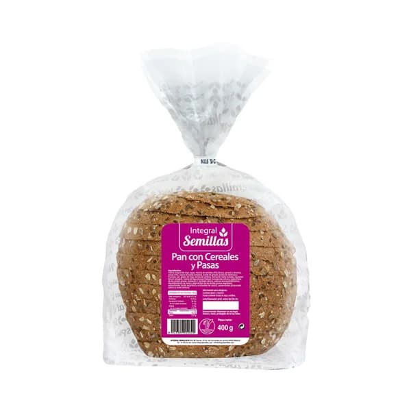BIOGRAN Pan integral con cereales y pasas 400 g. - 0.4 kg - Imagen del producto en Findit