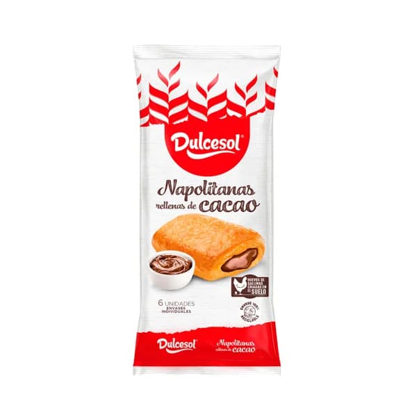 DULCESOL Napolitanas rellenas de chocolate 240 g. - 0.24 kg - Imagen del producto en Findit