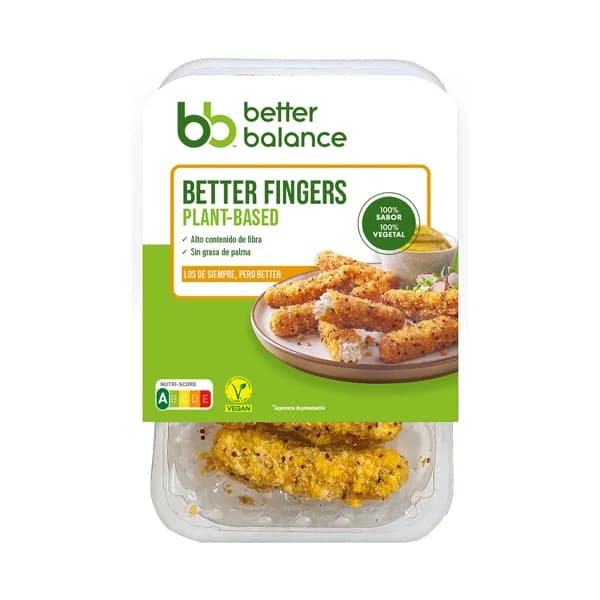 BETTER BALANCE Fingers empanados y precocinados a base de proteínas vegetales 160 g. - 0.16 kg - Imagen del producto en Findit