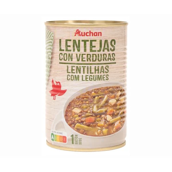 PRODUCTO ALCAMPO Lentejas con verduras, listas para calentar y comer lata de 430 g. - 0.43 kg - Imagen del producto en Findit
