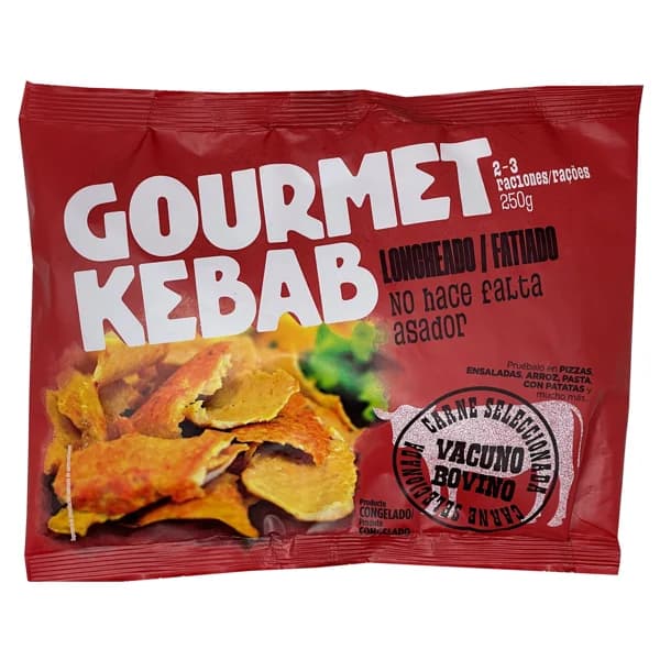 GOURMET FOOD Kebab de vacuno loncheado 250 g. - 0.25 kg - Imagen del producto en Findit