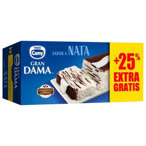 CAMY Tarta de helado de nata con laminas de crujiente chocolate, recubierta de cacao 750 ml. - 0.75 l - Imagen del producto en Findit