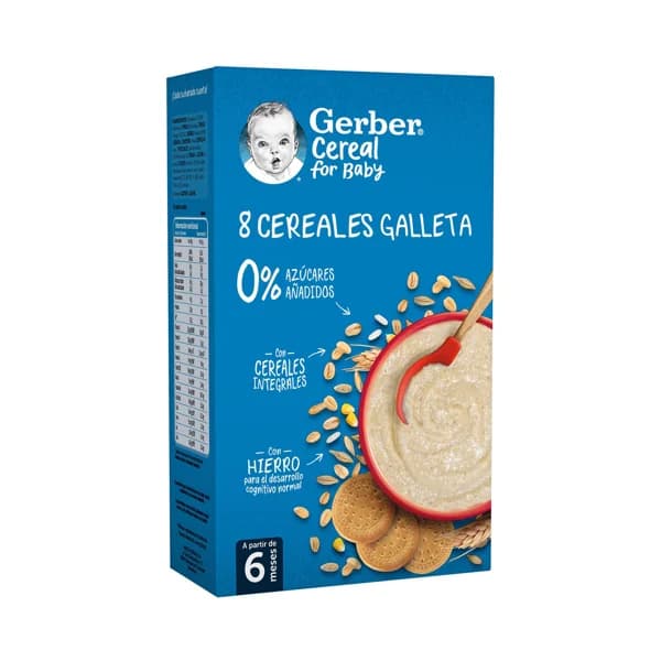 GERBER Papilla de 8 cereales y galleta a partir de 6 meses GERBER 500 g. - 0.48 kg - Imagen del producto en Findit