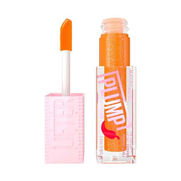 MAYBELLINE Lifter plump Tono 008 Hot honey Brillo de labios voluminizador con ácido Hialurónico y chili pepper. - 1 ud - Imagen del producto en Findit