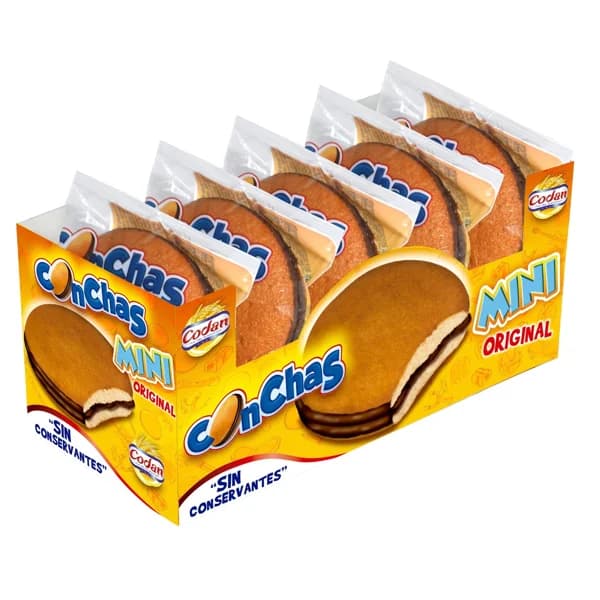 CODAN Mini conchas de chocolate 5 uds.180 g. - 0.18 kg - Imagen del producto en Findit