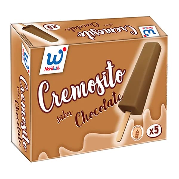 NORDWIK Cremosito Polo con sabor a chocolate, elaborado sin gluten 5 x 48 ml. - 0.3 l - Imagen del producto en Findit