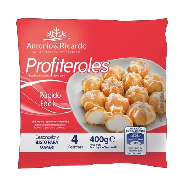 ANTONIO Y RICARDO Profiteroles de nata 400 g. - 0.4 kg - Imagen del producto en Findit