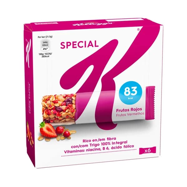 KELLOGG'S Special k  Barritas de cereales con frutos rojas  pack 6 uds.x 21,5 g. - 0.13 kg - Imagen del producto en Findit