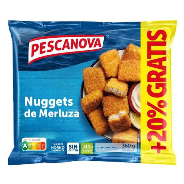 PESCANOVA Trocitos de merluza con empanado super crujiente (nuggets) 300 g. - 0.36 kg - Imagen del producto en Findit