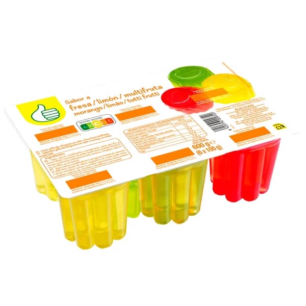 PRODUCTO ECONÓMICO ALCAMPO Gelatina de sabores surtidos 6x100 g. - 0.6 kg - Imagen del producto en Findit