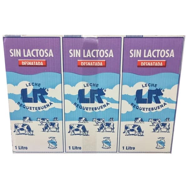 L.R. Leche desnatada de vaca, sin lactosa 6 x 1l. - 6 l - Imagen del producto en Findit