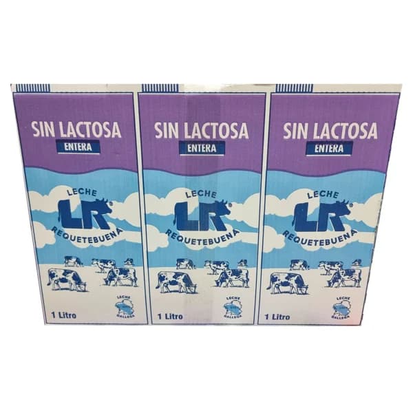 L.R. Leche entera de vaca, sin lactosa 6 x 1l. - 6 l - Imagen del producto en Findit