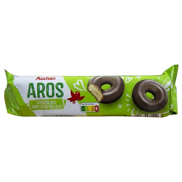 PRODUCTO ALCAMPO Galletas en forma de aro recubiertas de chocolate con leche 128 g. - 0.13 kg - Imagen del producto en Findit