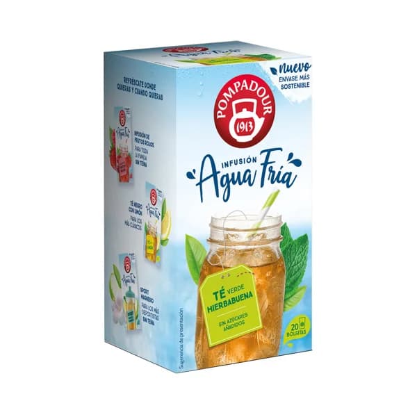 POMPADOUR Té verde con hierbabuena agua fría 18 uds.36 g, - 1 ud - Imagen del producto en Findit