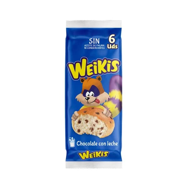 LA BELLA EASO WEIKIS Bollitos de leche con pepitas de chocolate 6 uds. 250 g. - 0.24 kg - Imagen del producto en Findit