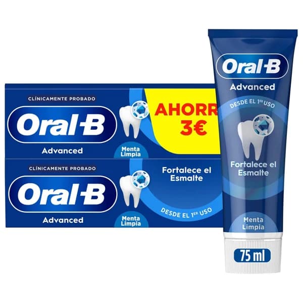 ORAL-B Advanced Pasta de dientes que ayuda a fortalecer el esmalte, sabor menta 2 x 75 ml. - 0.15 l - Imagen del producto en Findit