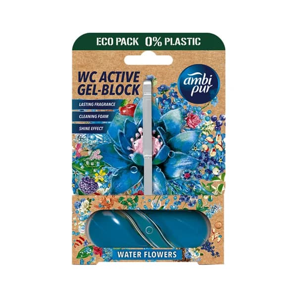 AMBIPUR Water flores Colgador para WC en gel, para una limpieza y brillo sorprendente. - 0.75 l - Imagen del producto en Findit