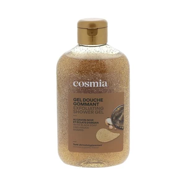 COSMIA Gel para ducha o baño exfoliante con jabón negro y trocitos de argán 250 ml. - 0.25 l - Imagen del producto en Findit