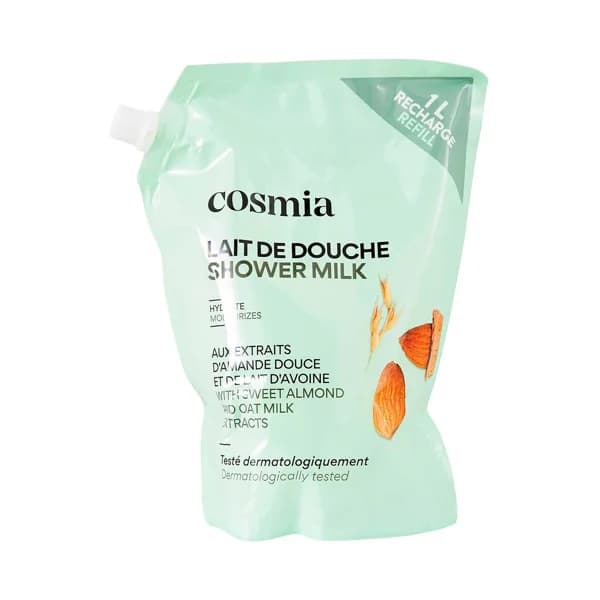 COSMIA Recambio de gel (leche de ducha) hidratante con extracto de almendras dulces y leche de avena 1 l. - 1 l - Imagen del producto en Findit
