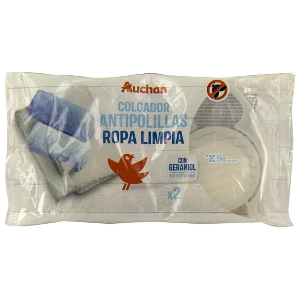 PRODUCTO ALCAMPO Colgador antipolillas con aroma a ropa limpia 2 uds. - 1 ud - Imagen del producto en Findit