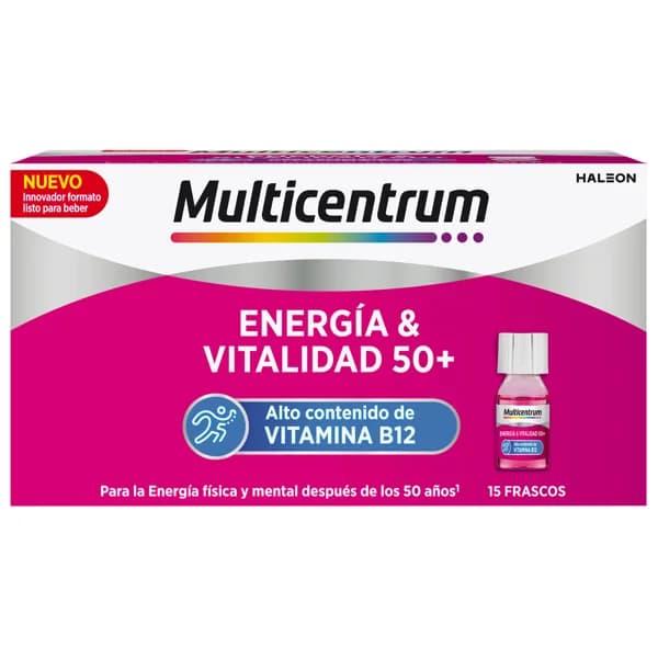 MULTICENTRUM Energía & vitalidad 50+ Polivitamínico con alto contenido en vitamina B12, para personas mayores de 50 años 15 uds. - 1 ud - Imagen del producto en Findit