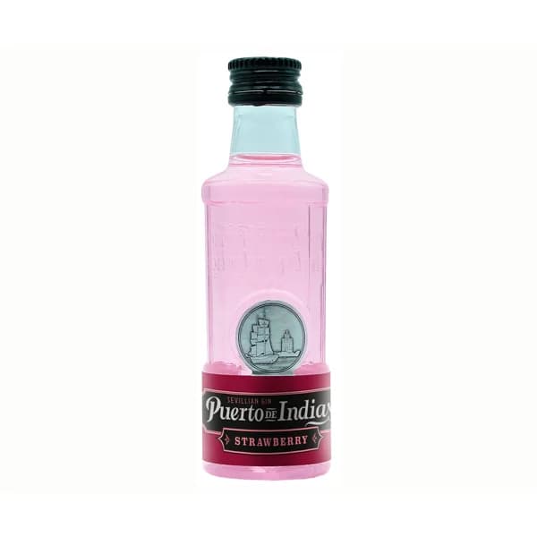 PUERTO DE INDIAS Ginebra rosada con sabor a fresa botella 5 cl. - 0.05 l - Imagen del producto en Findit
