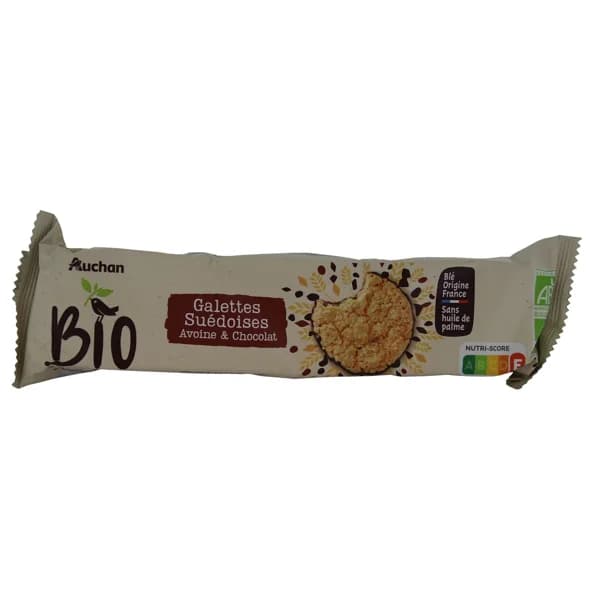 PRODUCTO ALCAMPO Galletas suecas de copos de avena y chocolate negro ecológico 131 g. - 0.13 kg - Imagen del producto en Findit