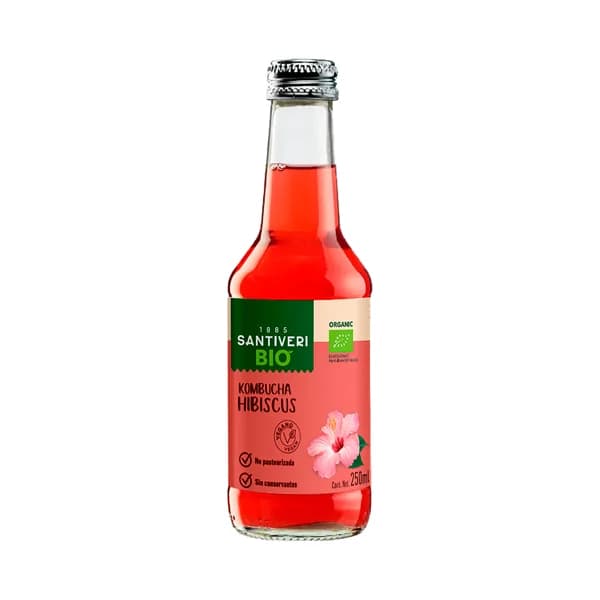 SANTIVERI Bio Kombucha con hibiscus ecológicos botella 25 cl. - 0.25 l - Imagen del producto en Findit