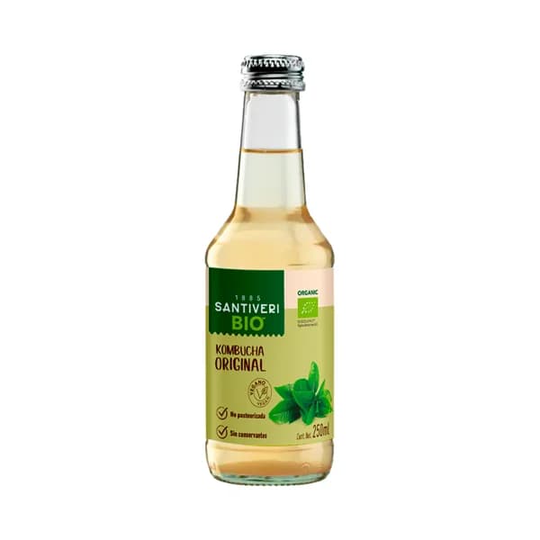 SANTIVERI Bio Kombucha (bebida de té verde fermentada) ecológica botella 25 cl. - 0.25 l - Imagen del producto en Findit