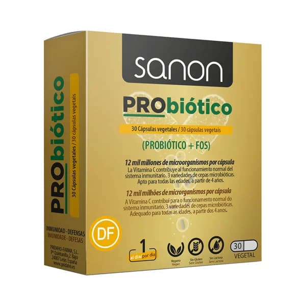 SANON Complemento nutricional a base de microorganismos, FOS y vitamina C 30 cápsulas. - 1 ud - Imagen del producto en Findit
