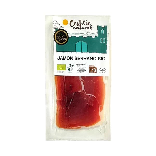 RAZA Y SABOR Castilla natural Jamón serrano ecológico cortado en lonchas 70 g. - 0.07 kg - Imagen del producto en Findit