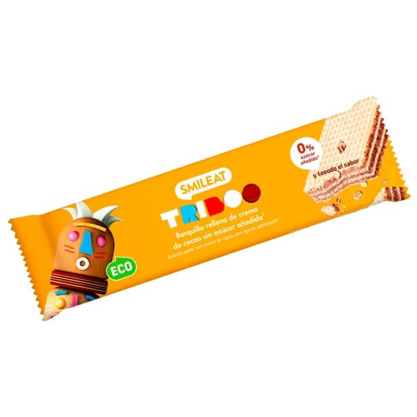 SMILEAT Triboo eco Barrita de barquillo con relleno de cacao ecológico 30 g. - 1 ud - Imagen del producto en Findit