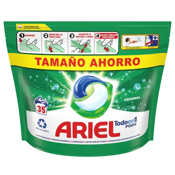 ARIEL Detergente cápsulas 3 en 1 original 35 ds 717,5 g. - 1 ud - Imagen del producto en Findit