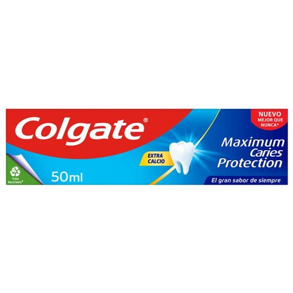 COLGATE Protección caries Pasta de dientes con flúor, calcio y protección contra las caries, sabor tradicional. - 0.05 l - Imagen del producto en Findit