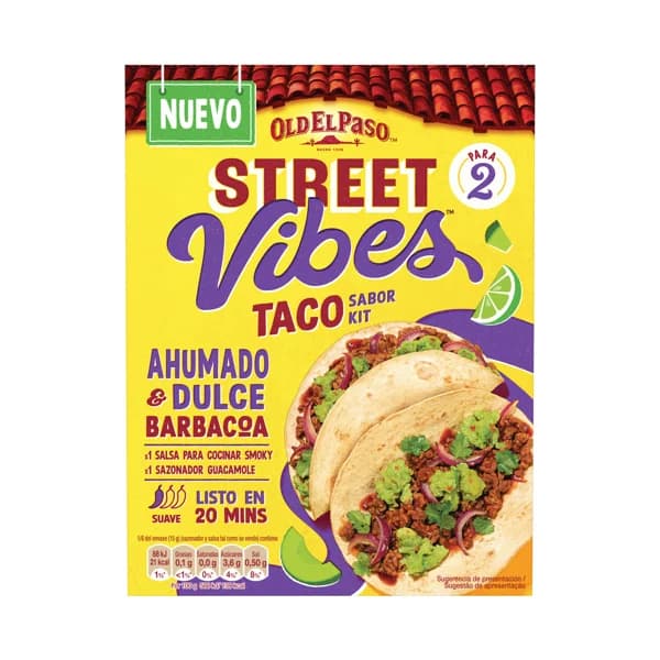 OLD EL PASO Street vibes Kit para tacos sabor barbacoa, 2 uds, 90 g. - 0.09 kg - Imagen del producto en Findit
