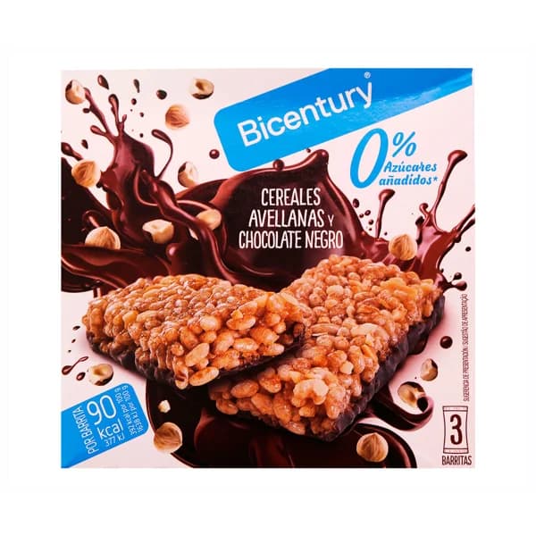 BIOCENTURY Barrita cereales avellana y chocolate negro 69 g. - 0.07 kg - Imagen del producto en Findit