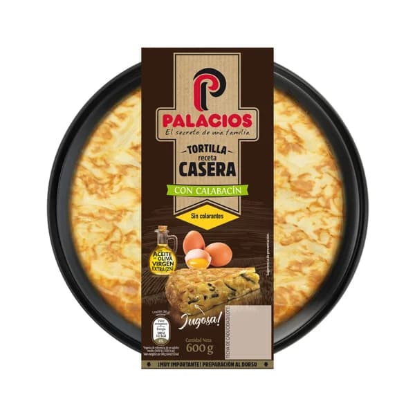 Tortilla de patata receta casera con calabacín PALACIOS 600 gr. - 0.6 kg - Imagen del producto en Findit
